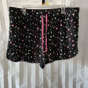 Secret Treasures Women’s Black Celestial Print Sleep Shorts Size XL Drawstring